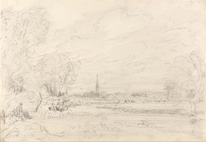 牧草地からのソールズベリー大聖堂 作： John Constable
